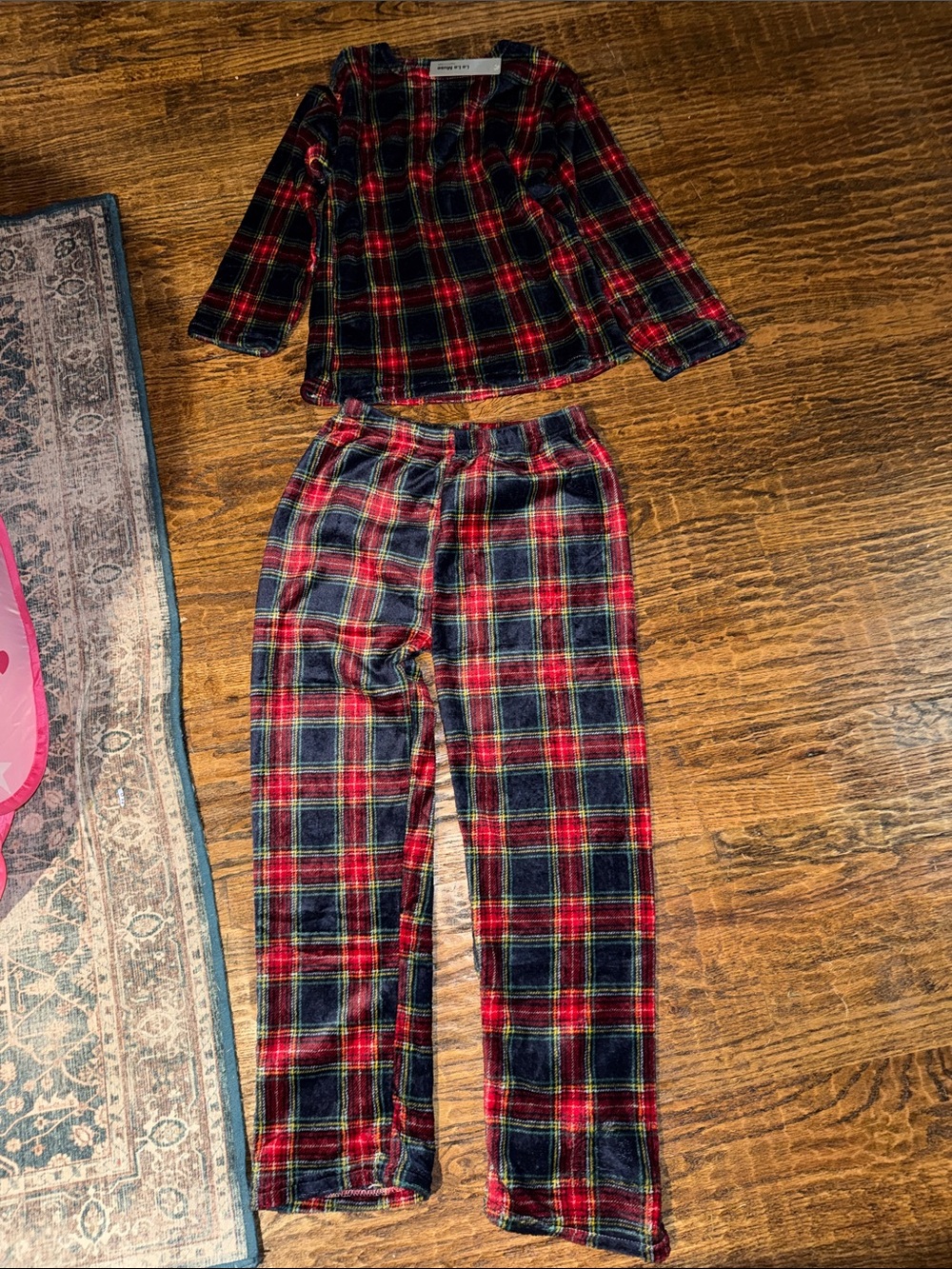 New Red and Navy Plaid SUPER SOFT Lounge Shirt and Pants